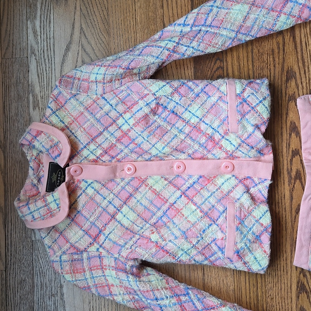 Tocca Pink Plaid Blazer and Skirt Set - Picture 3 of 11